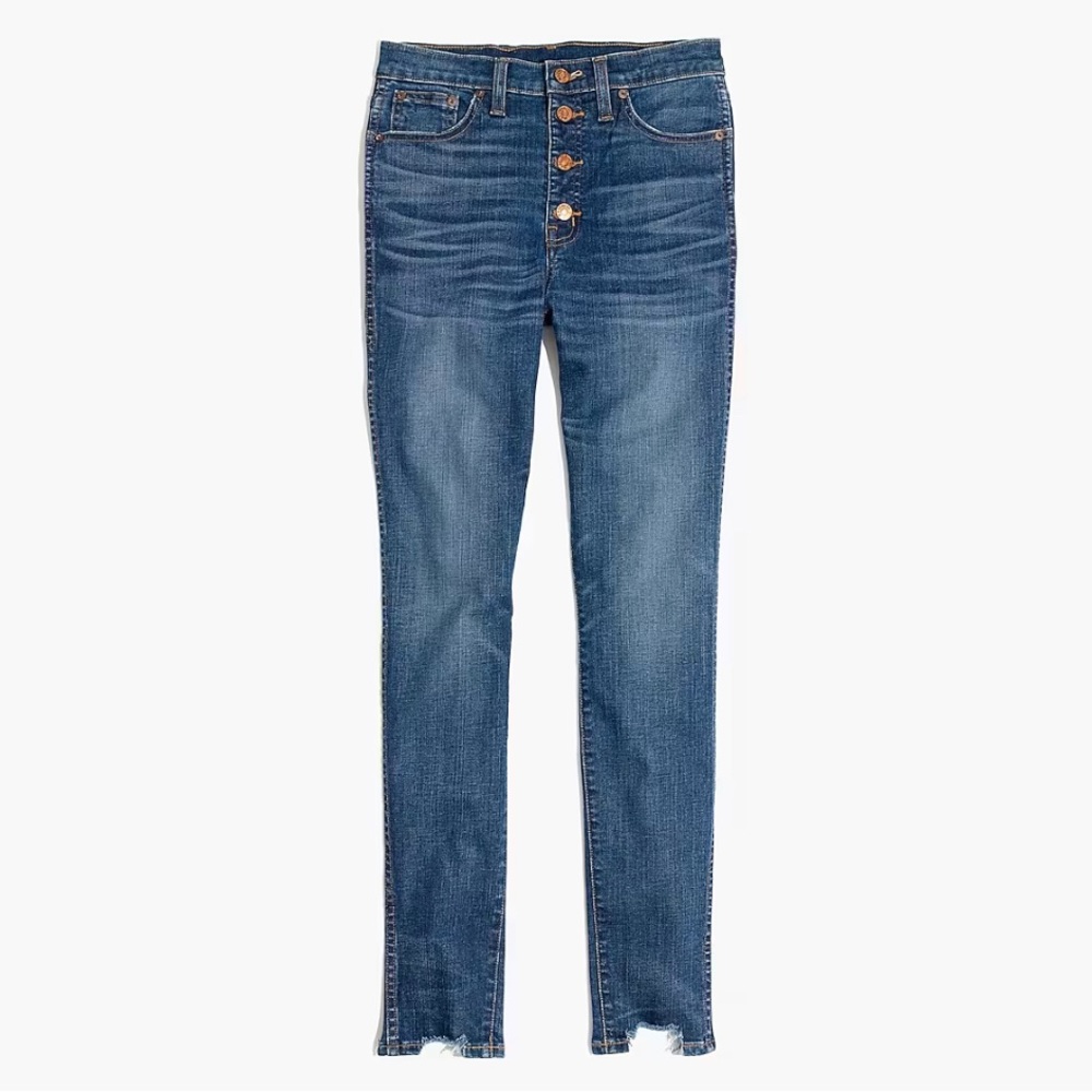 Madewell 10" High-Rise Skinny Jeans: Chewed-Hem Edition